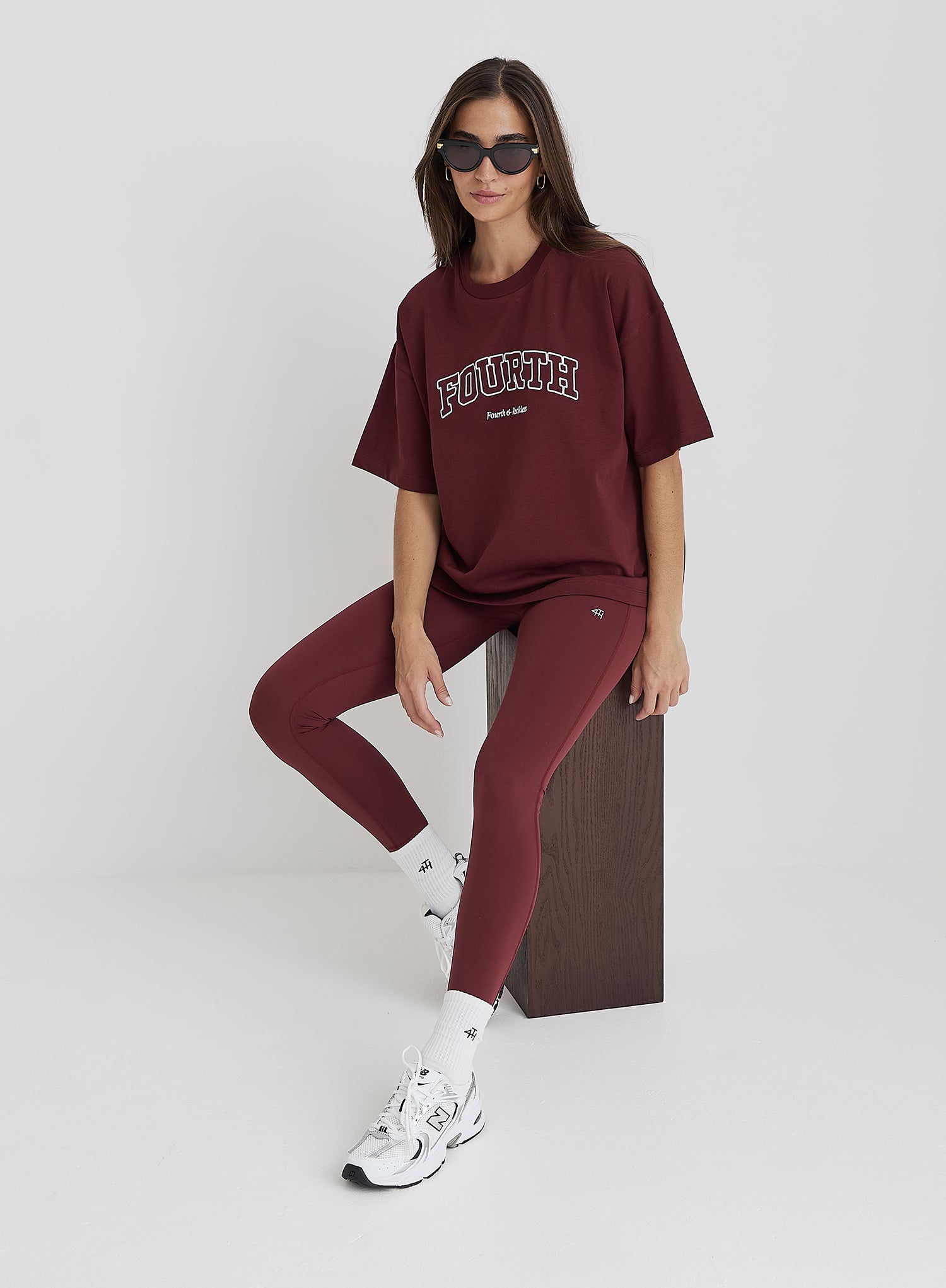 Burgundy Fourth Slogan Oversized Tee